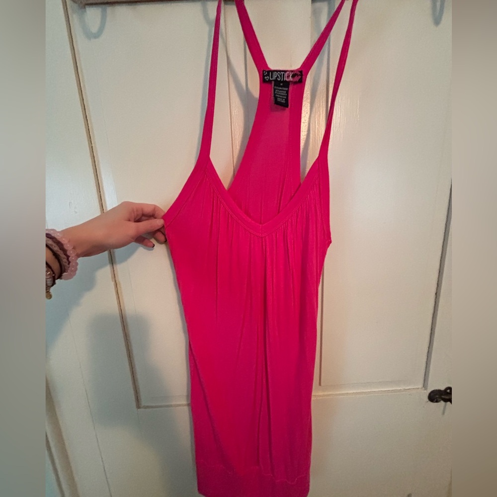 Lipstick Boutique Hot Pink Strappy Shirt